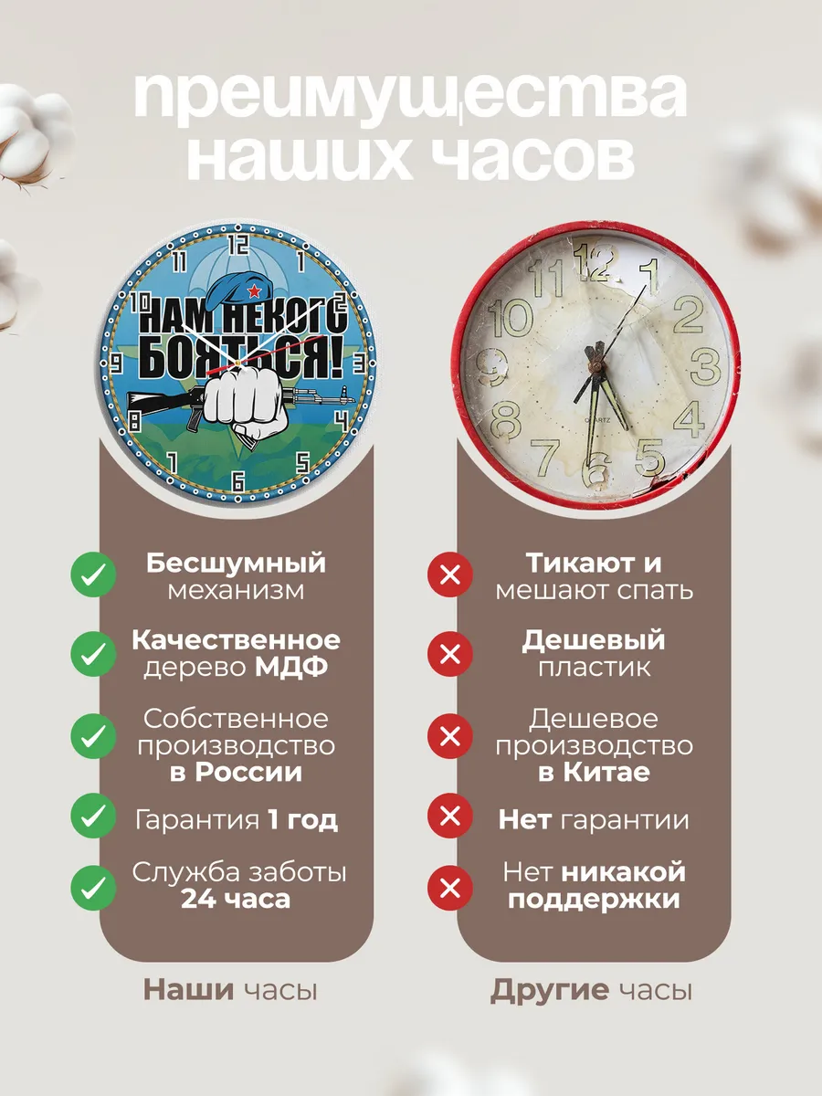 Часы настенные "Кулак с автоматом ВДВ" — фото 2