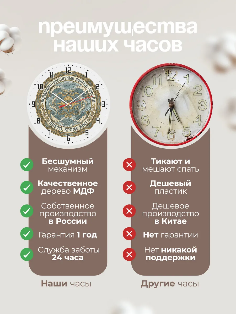 Часы настенные "Медальон ВДВ модерн" — фото 2