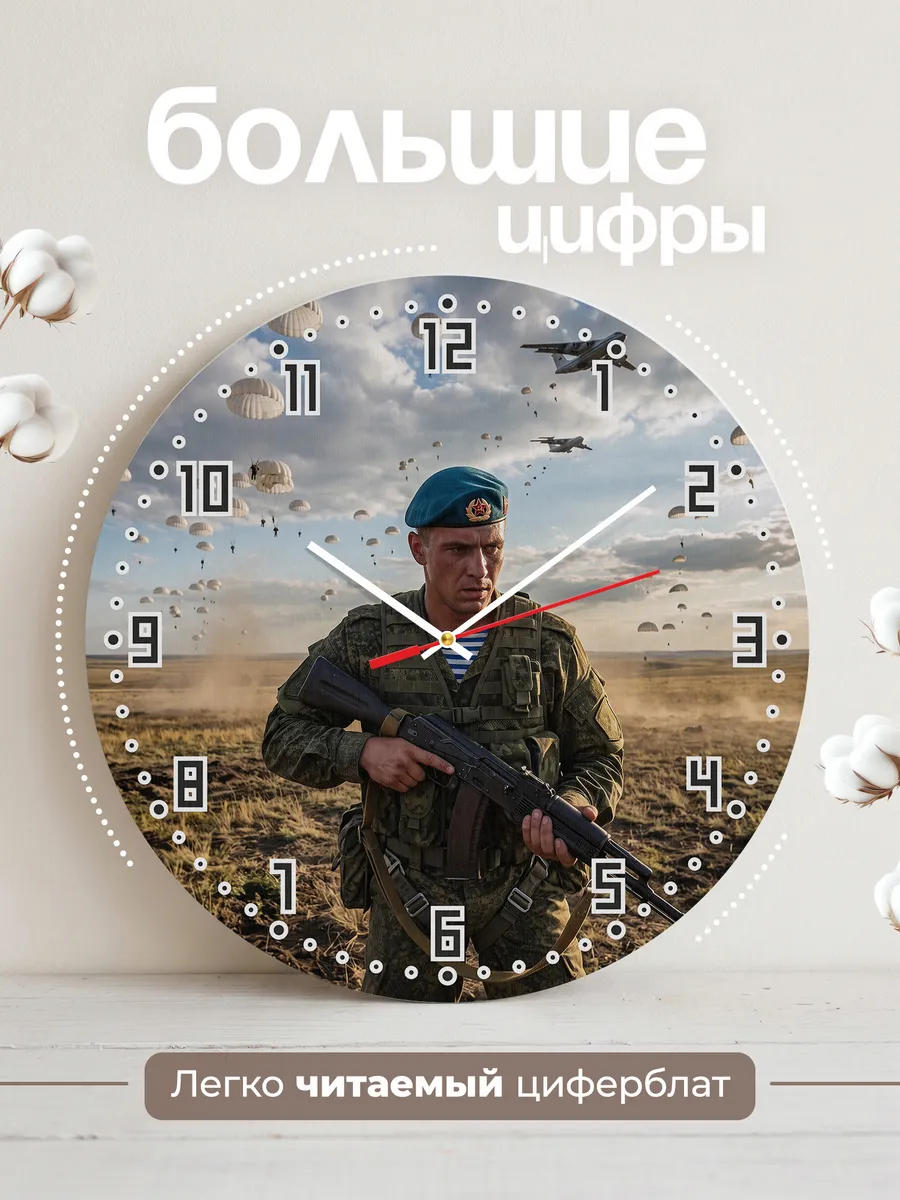 Часы настенные "Спуск десанта с небес" — фото 4