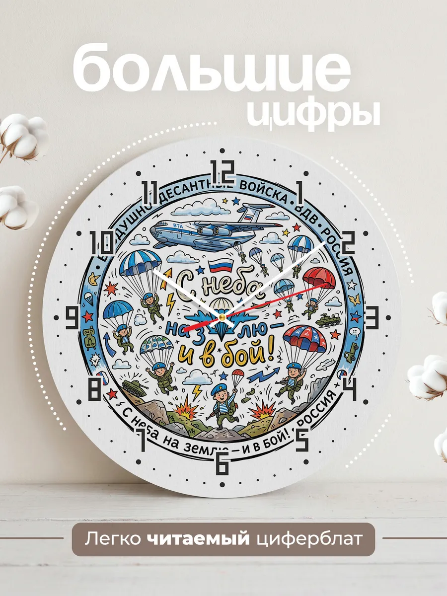 Часы настенные "С неба на землю — в бой" — фото 4