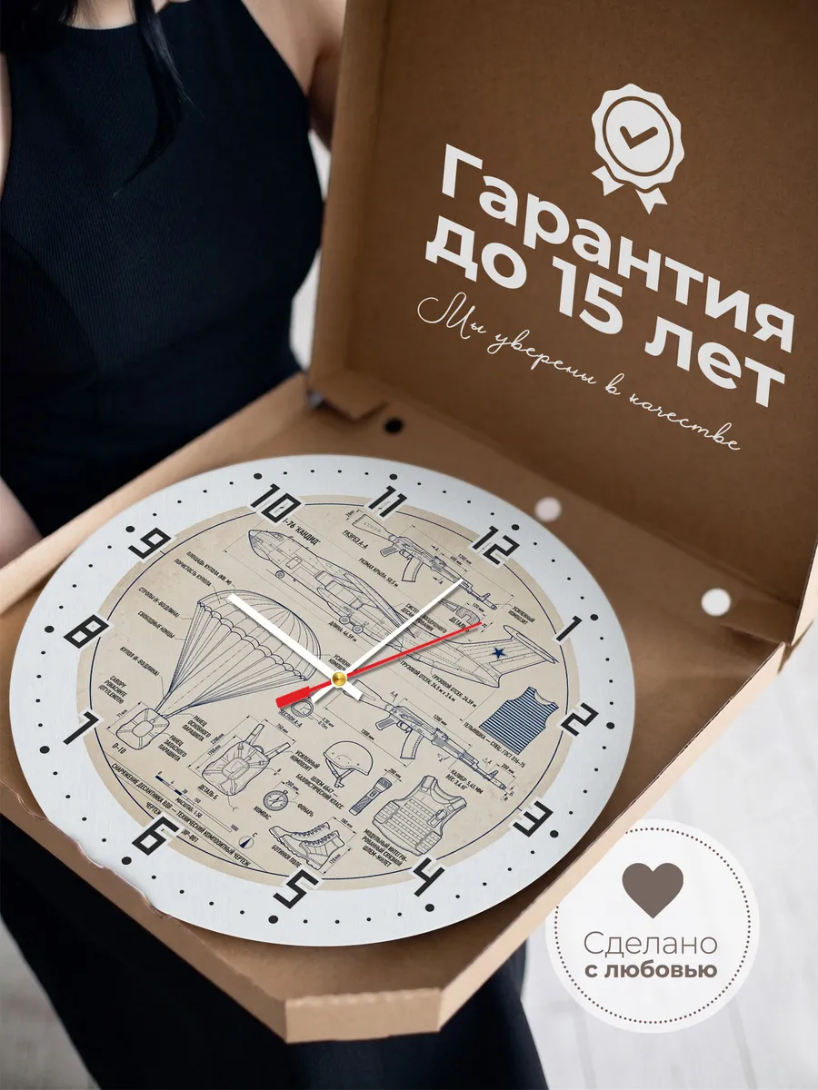 Часы настенные "Чертёж снаряжения десантника" — фото 5