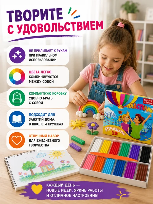 Черная роза Пластилин для лепки с ножом, мягкий цветной для детей, черный, фото 2