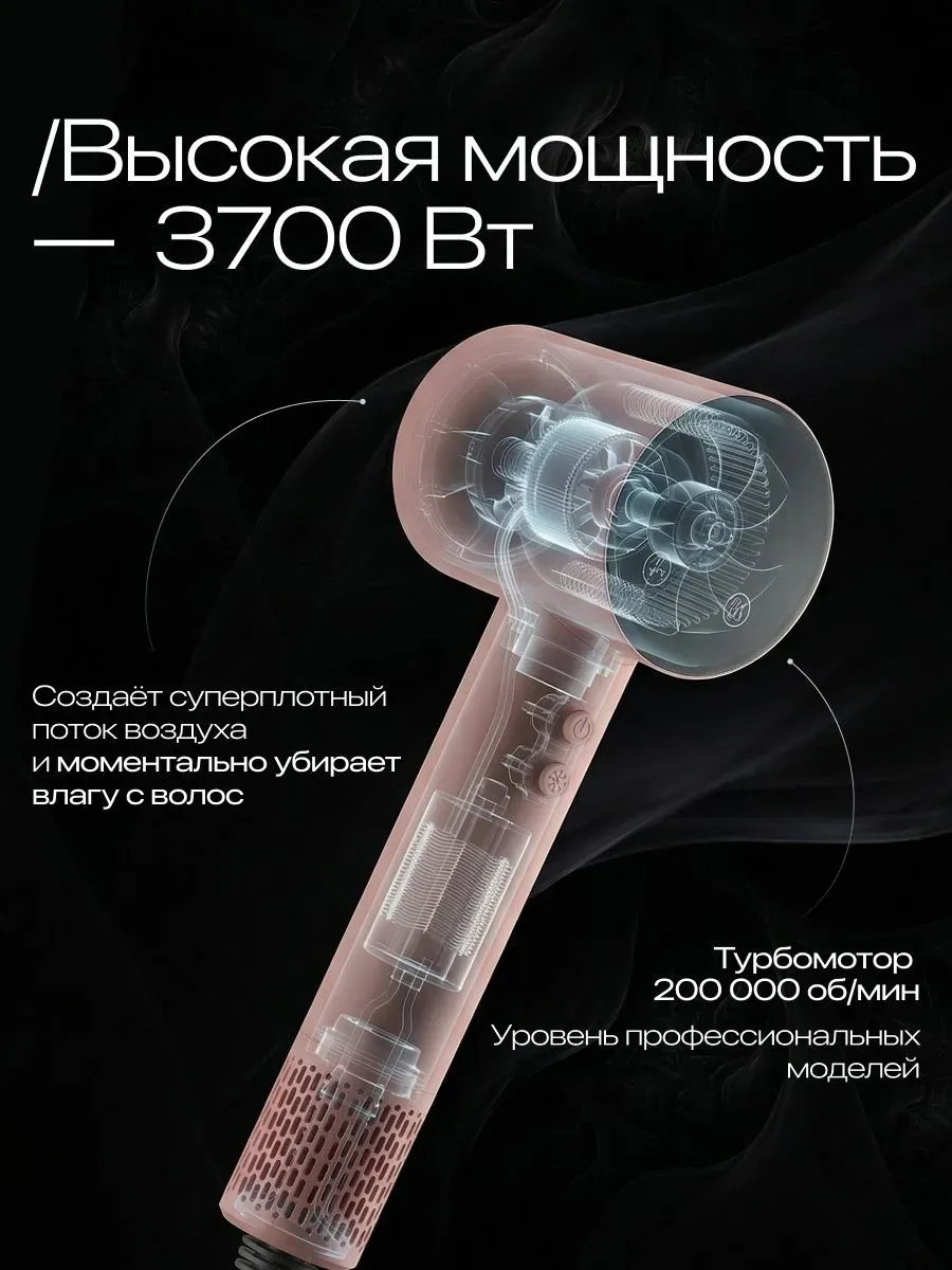 Фен для волос профессиональный с ионизацией мощный — фото 4