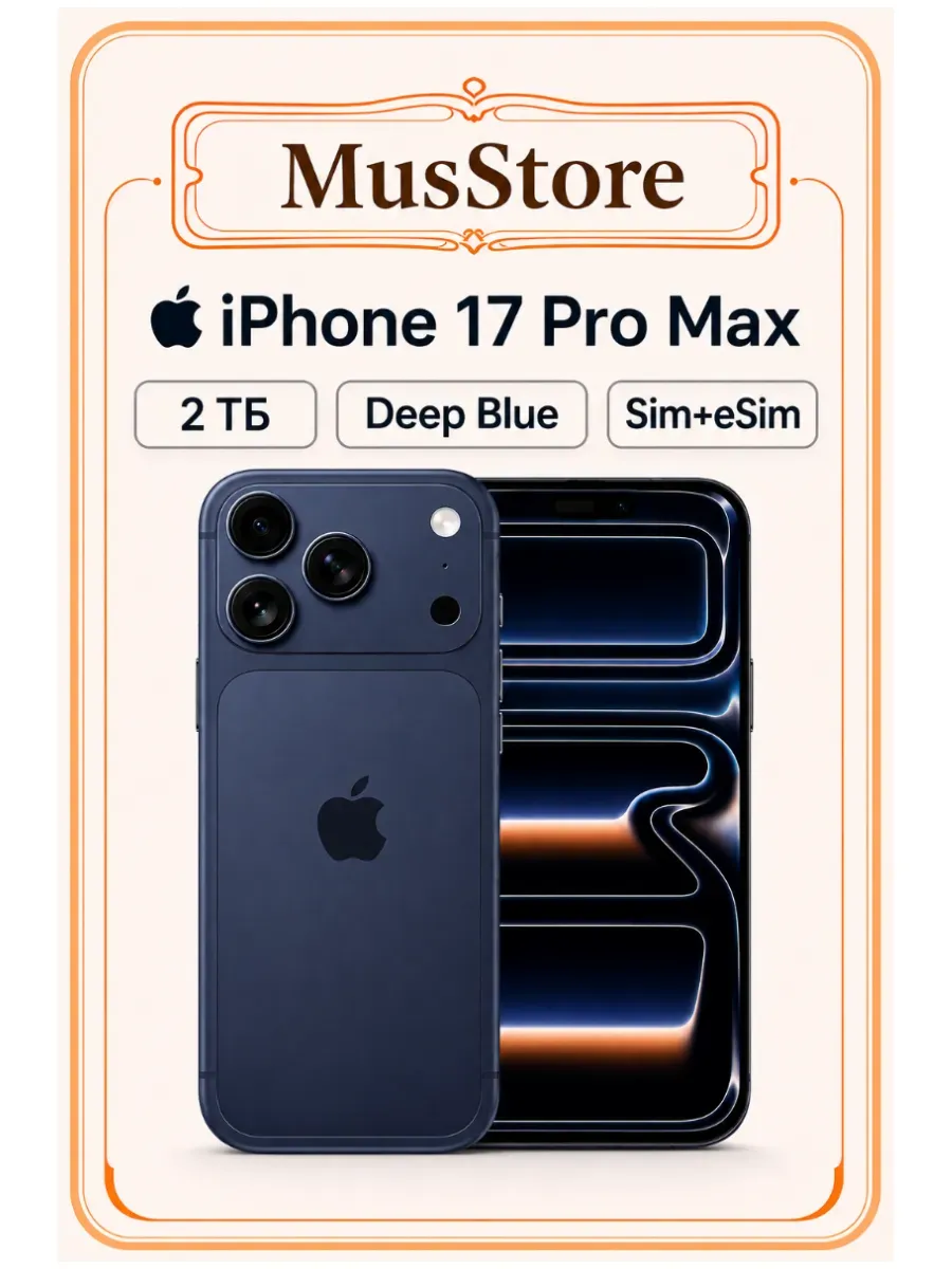 iPhone 17 Pro Max 2 TB SIM+eSIM Deep Blue Apple 1282607358 купить в интернет‑магазине Wildberries