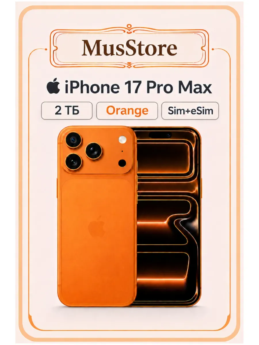 iPhone 17 Pro Max 2 TB SIM+eSIM Orange Apple 1282607359 купить в интернет‑магазине Wildberries