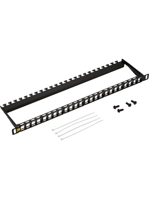 LANMASTER Патч-панель 19", высота 0.5U, порты 24х0, 24x0
