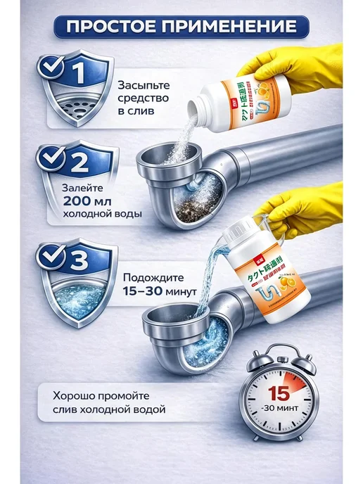 Антизасор для труб быстро помогает при засорах, вариант, фото 6