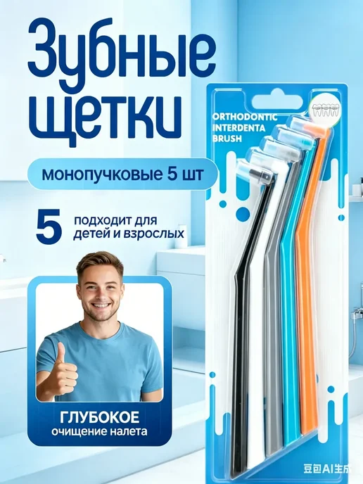 Зубные ершики межзубные для брекетов 6 мм 5 штук, 5 шт, фото 2
