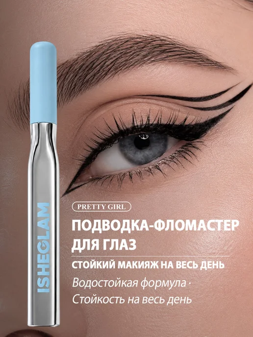 PrettyGirl Подводка для глаз водостойкая матовая черная 1г, 1 г