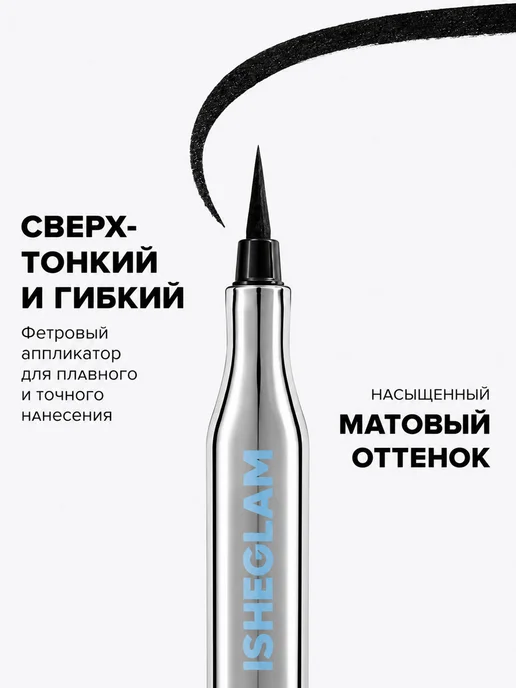 PrettyGirl Подводка для глаз водостойкая матовая черная 1г, 1 г, фото 4