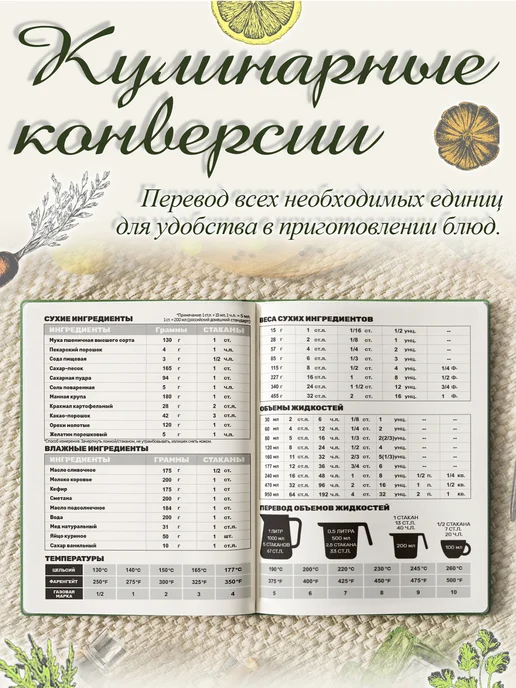 hiSCI Кожаная книга для записи кулинарных рецептов, рус. версия, зеленый, фото 6