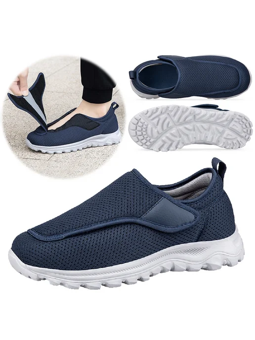 Мужские диабетические тапки Non-Slip для пожилых, ортопедика, синий, фото 2