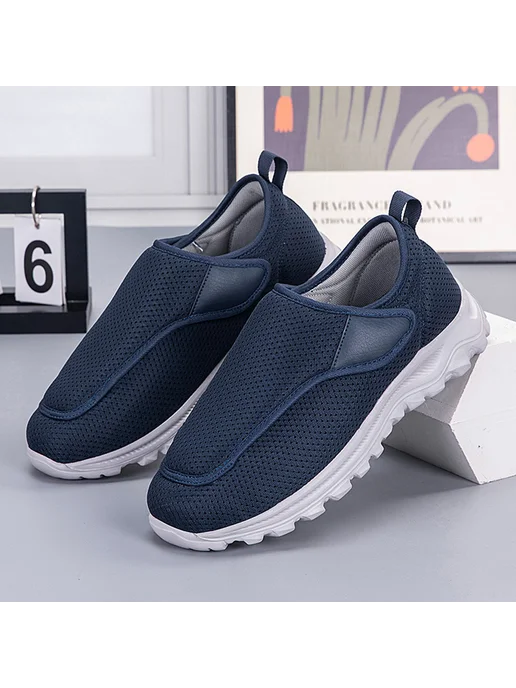 Мужские диабетические тапки Non-Slip для пожилых, ортопедика, синий, фото 4