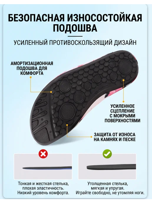 Термоноски пляжные неопреновые для пляжа и сплава, зеленый, фото 3