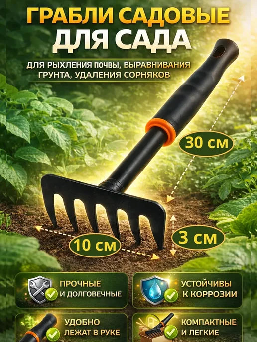 ГКМ Грабли (ручные грабли для рыхления почвы, вариант
