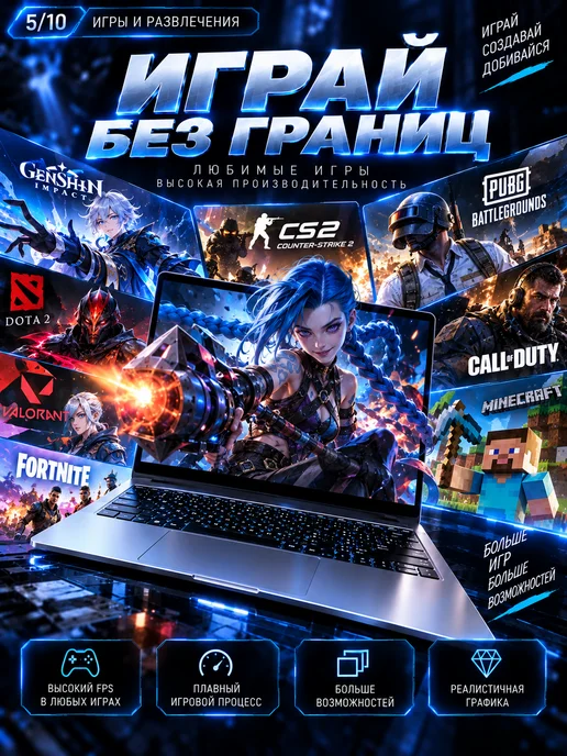 16.1”Intel Core i7 Ноутбук, 32 ГБ, SSD 2ТБ для работы и игр, 32 ГБ, 2 ТБ, фото 4