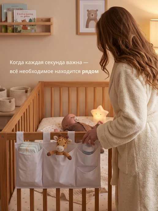 Enfance Органайзер-карман на детскую кроватку и манеж подвесной, белый, фото 2