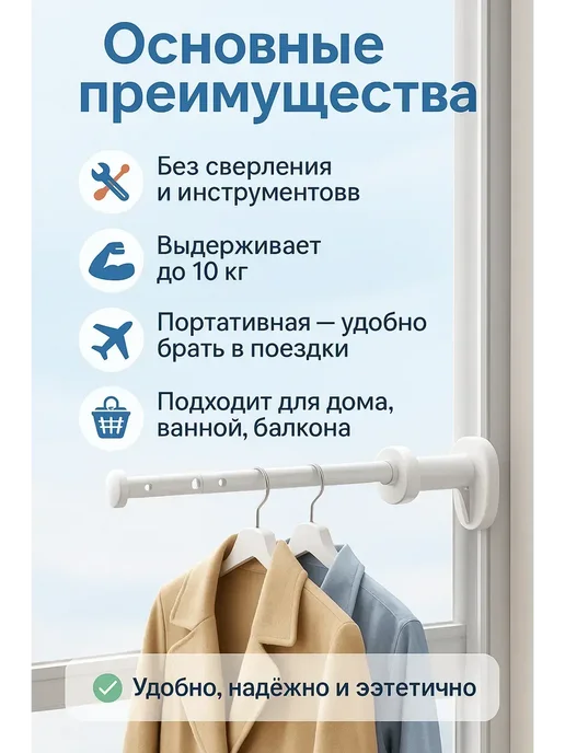 BilionerШа W Сушилка для белья складная портативная, белый, фото 2