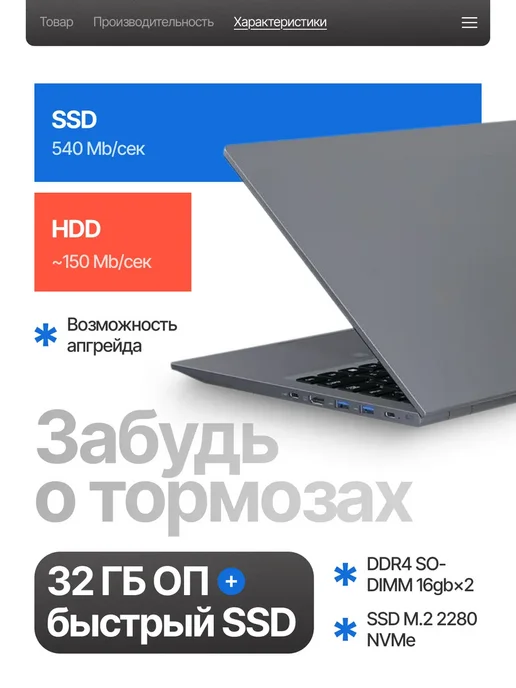 Игровой ноутбук Ryzen 5, RAM 32 ГБ, SSD 512 ГБ, 32 ГБ, 512 ГБ, фото 4