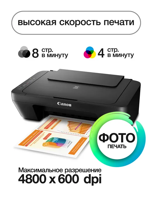 Принтер цветной МФУ струйный Canon PIXMA 2570s, черный, фото 2