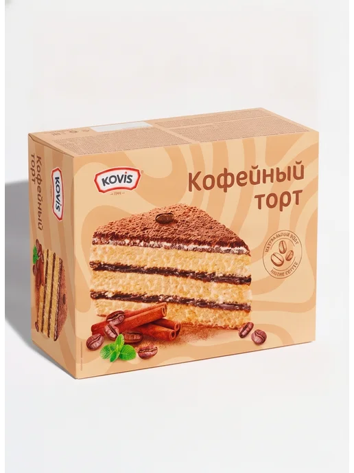 KOVIS Торт кофейный бисквитный, 1 шт по 240 гр, 1 шт, 240 г, фото 7
