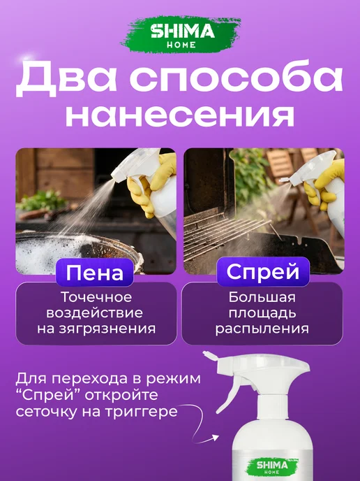SHIMA HOME Мощный очиститель жира, нагара и копоти GRILL CLEANER 1 л, 1 л, фото 6