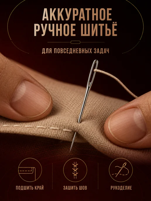 Линия Нити Иголки для шитья с большим ушком 20шт, вариант, фото 6