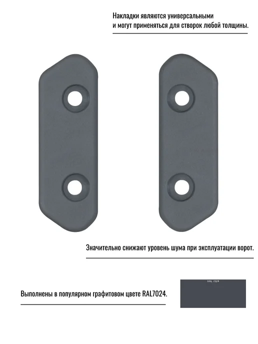 Накладки защитные для откатных ворот полимерные, серый, фото 2