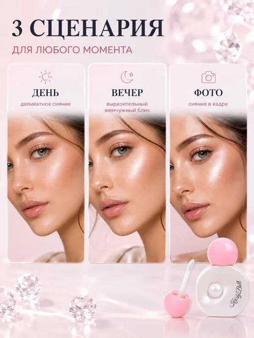 PrettyGirl Хайлайтер для лица и тела жидкий белый сияющий, белый, фото 5