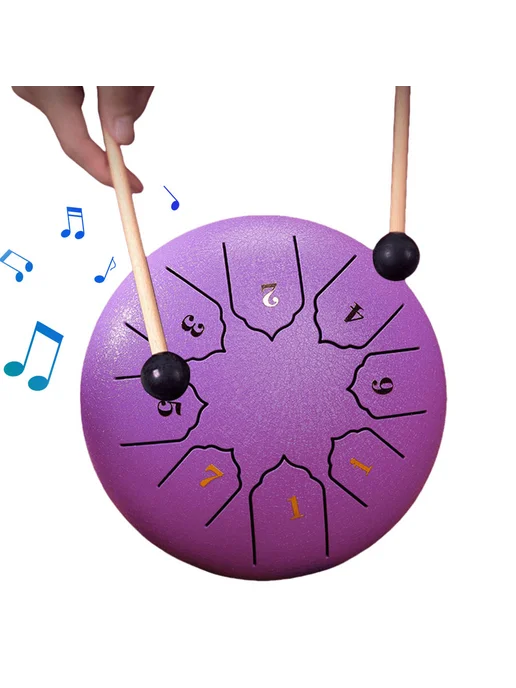 6 дюймов 8 нот Steel Tongue Drum Handpan для перкуссии, фиол, фиолетовый, фото 3
