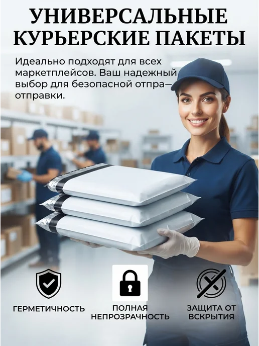 Упаковочный пакет, курьерская упаковка, 100 шт 40 х 50 см, 40x50 см, 100 шт, фото 3