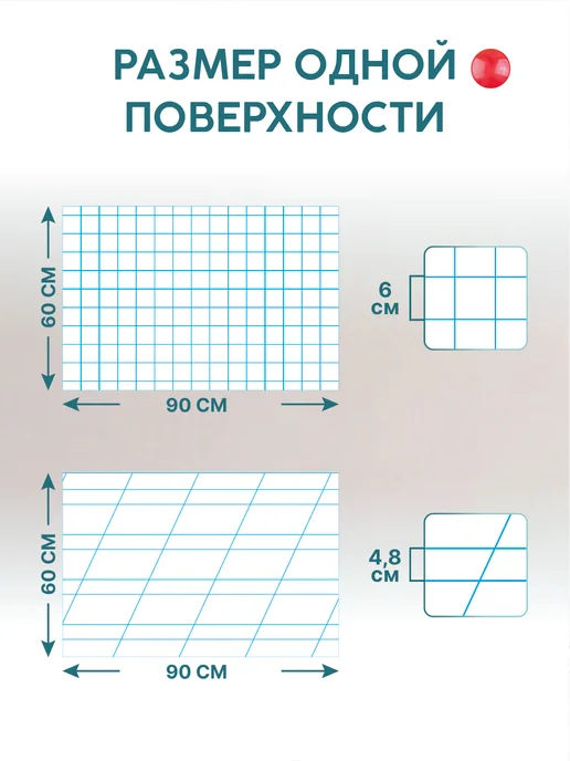 Магнитная разлиновка 90х60см в частую косую линию, 4 шт, фото 2