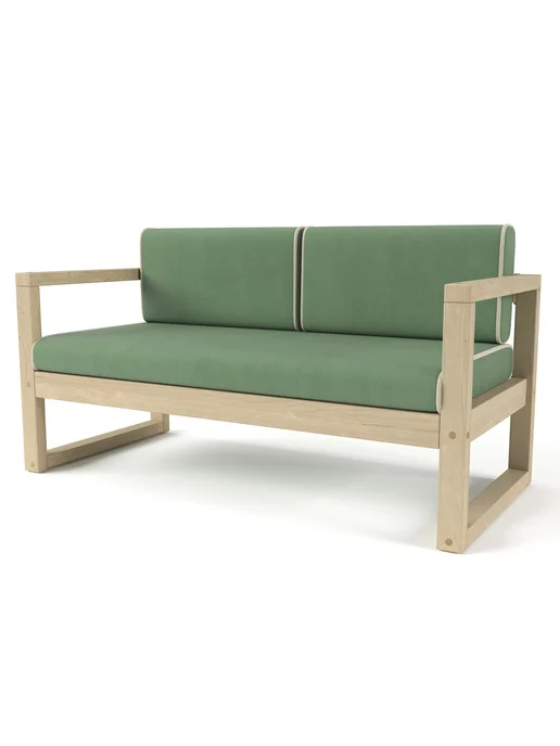 Soft Element Диван кушетка садовая Август Green, массив дерева, велюр, зеленый