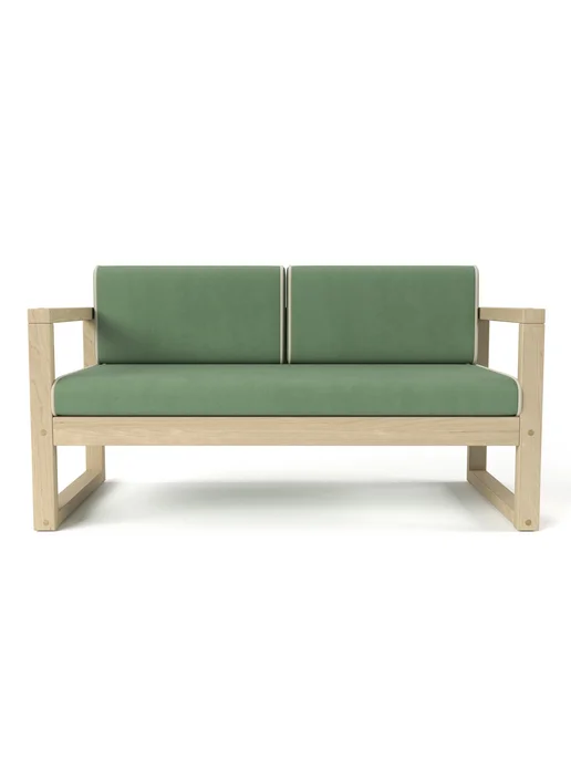 Soft Element Диван кушетка садовая Август Green, массив дерева, велюр, зеленый, фото 2
