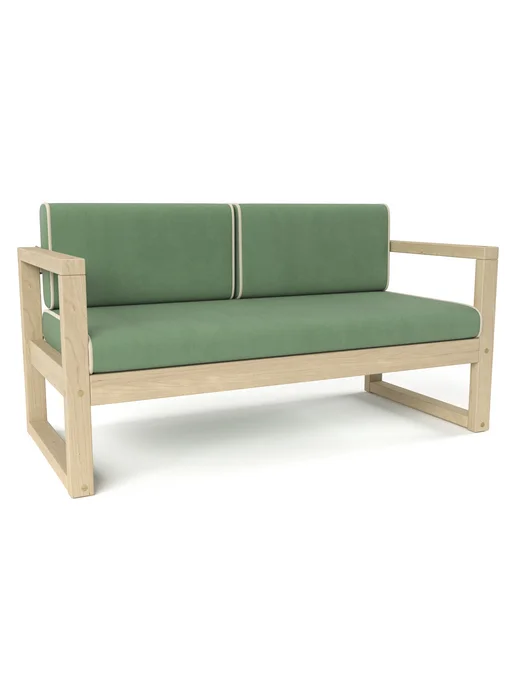 Soft Element Диван кушетка садовая Август Green, массив дерева, велюр, зеленый, фото 3