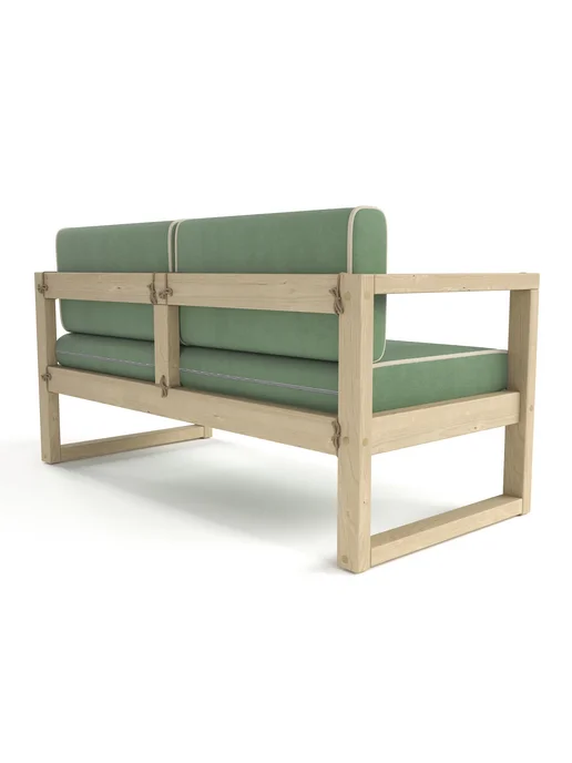 Soft Element Диван кушетка садовая Август Green, массив дерева, велюр, зеленый, фото 4