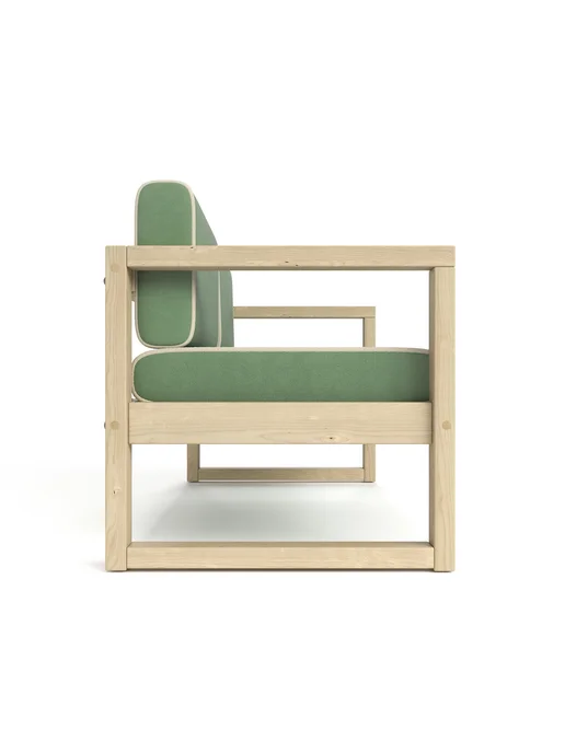 Soft Element Диван кушетка садовая Август Green, массив дерева, велюр, зеленый, фото 5