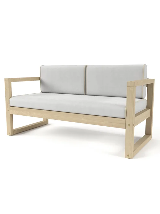 Soft Element Диван кушетка садовая Август Ash, велюр, на балкон, серый