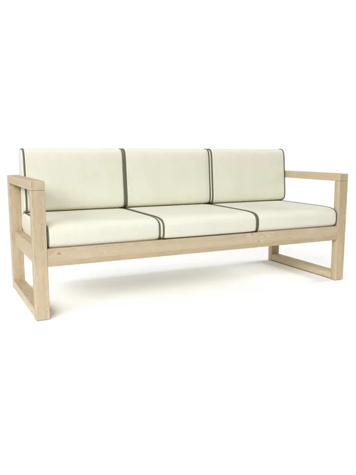 Soft Element Диван кушетка садовая Август 3х местная Ivory, массив дерева, бежевый, фото 3