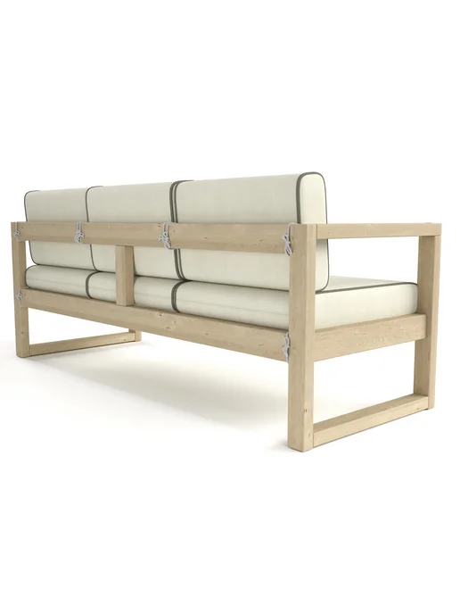 Soft Element Диван кушетка садовая Август 3х местная Ivory, массив дерева, бежевый, фото 4