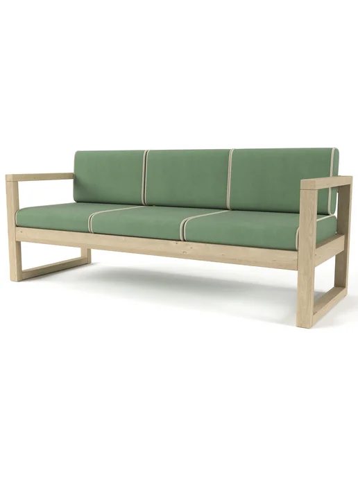 Soft Element Диван кушетка садовая Август 3х местная Green, велюр, зеленый