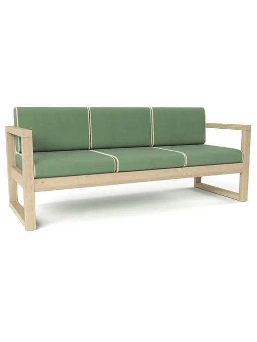 Soft Element Диван кушетка садовая Август 3х местная Green, велюр, зеленый, фото 3