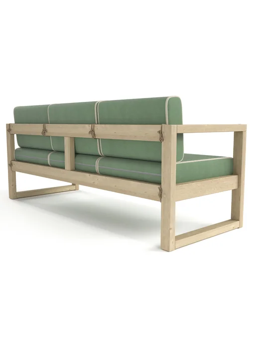 Soft Element Диван кушетка садовая Август 3х местная Green, велюр, зеленый, фото 4