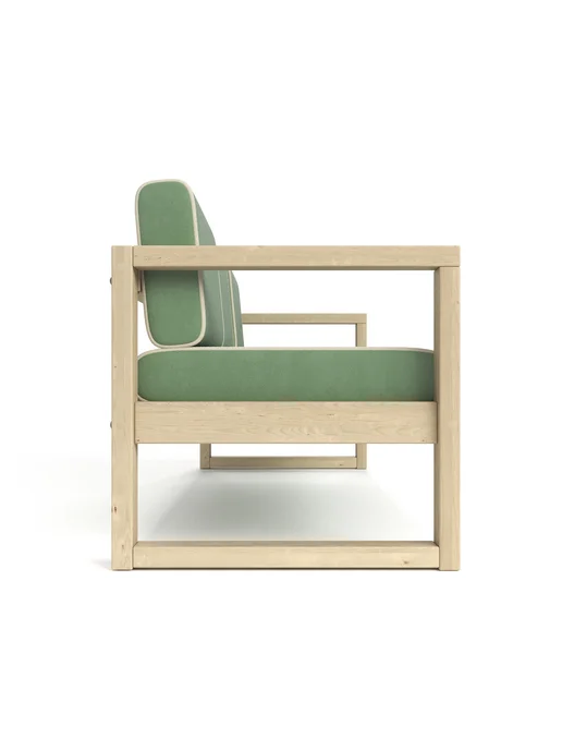 Soft Element Диван кушетка садовая Август 3х местная Green, велюр, зеленый, фото 5