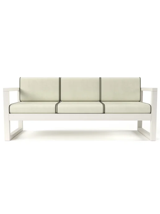 Soft Element Диван кушетка садовая Август 3х местная Ivory White, велюр, белый, фото 2
