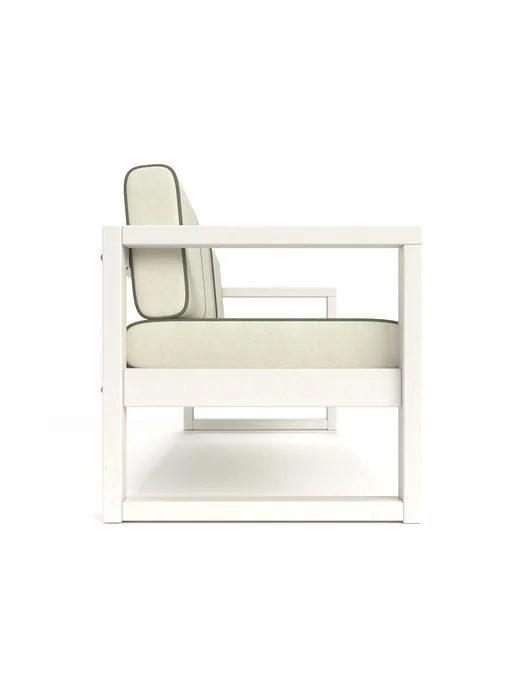 Soft Element Диван кушетка садовая Август 3х местная Ivory White, велюр, белый, фото 5