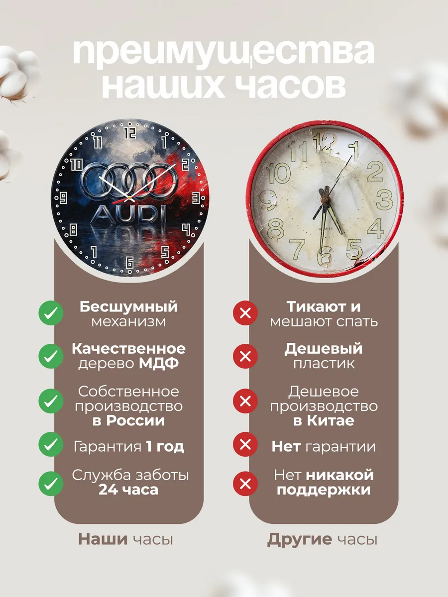 Часы настенные "Audi" — фото 2