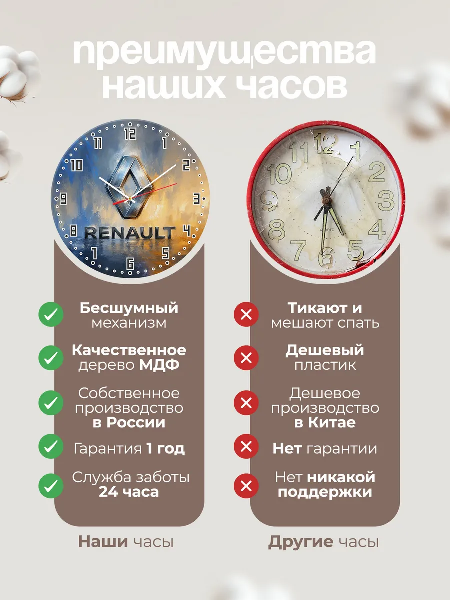 Часы настенные "Renault" — фото 2