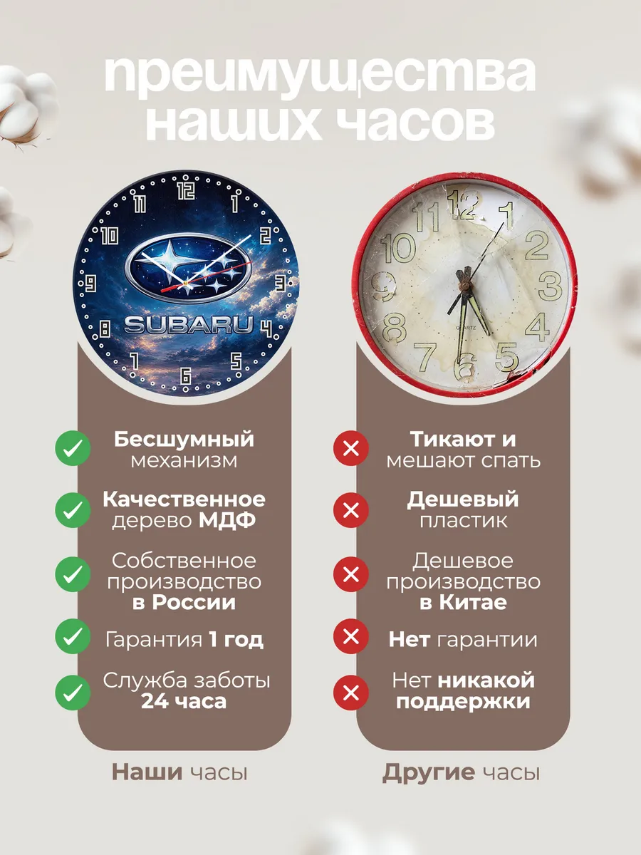 Часы настенные "Subaru - звёздное небо" — фото 2