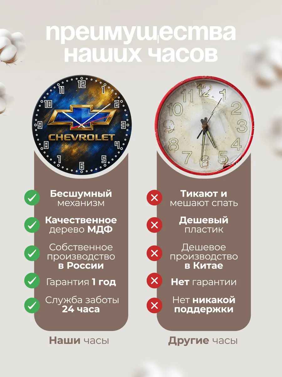 Часы настенные "Chevrolet" — фото 2